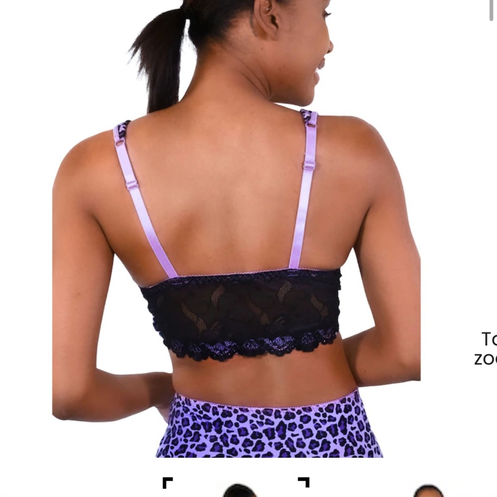 NWOT Rhonda Shear Purple and Leopard Print Bra Duo - Picture 7 of 8